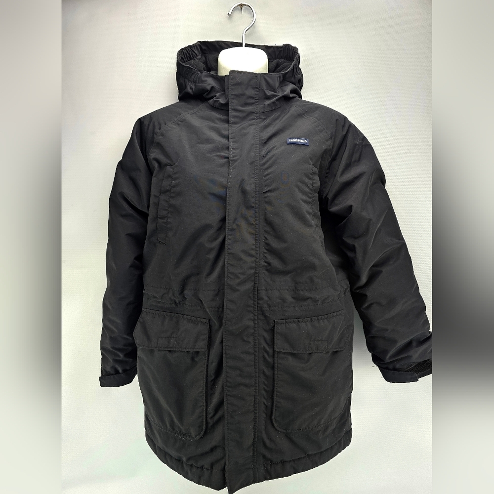 Land's End Kids Squall Waterproof Insulated Winter Coat Jacket Black Large 10-12